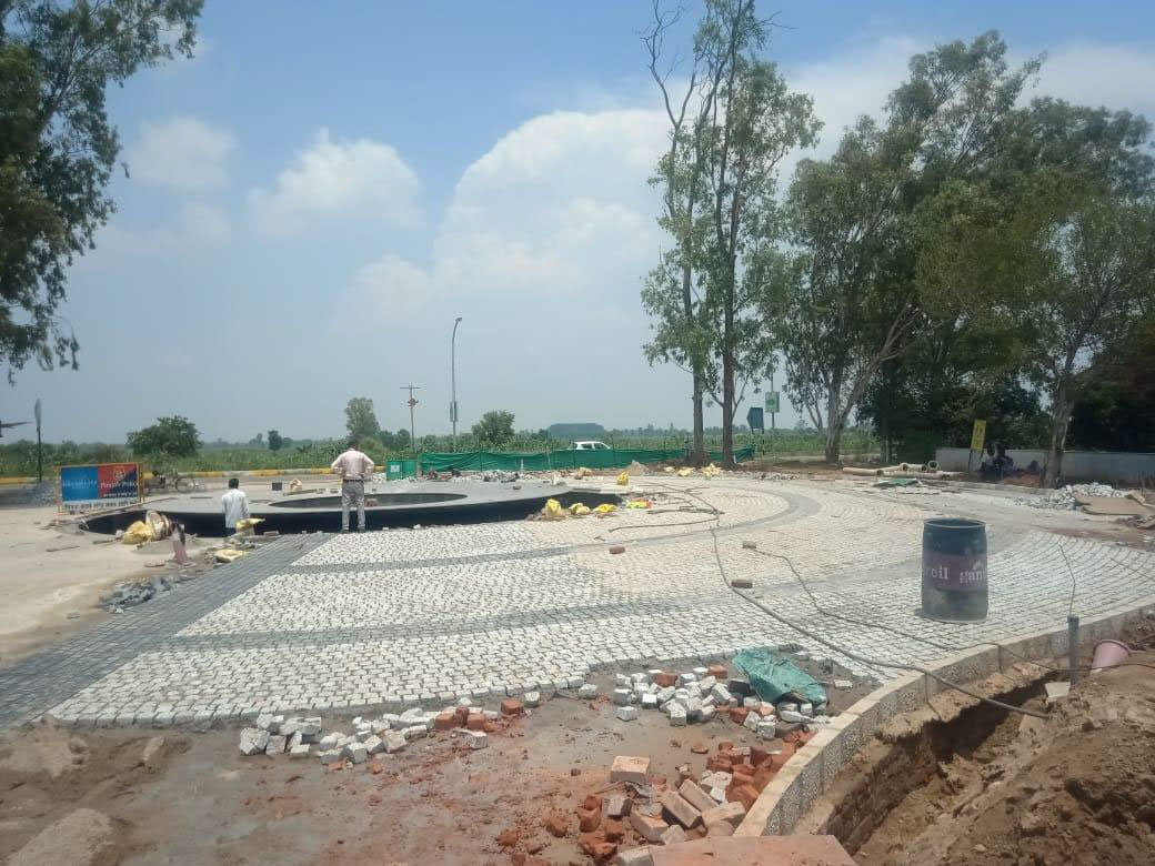 Cobble Stone Work in Progress at Gate Plaza 1